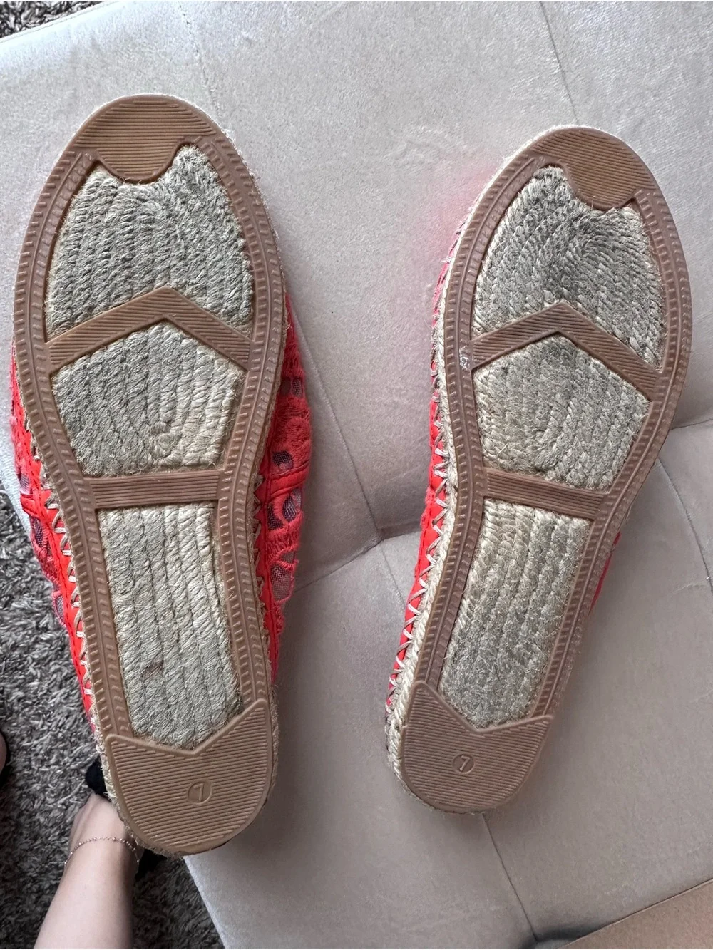 Rebecca Minkoff Coral Lace Studded Espadrille Flats - Size 7